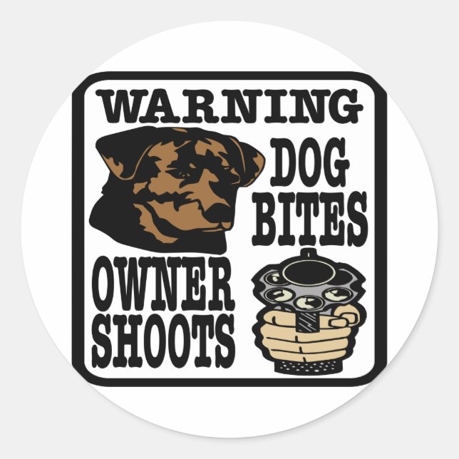 Sticker Rond Tirages du propriétaire des piqûres de chien (Devant)