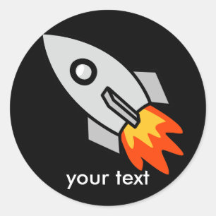 Sticker Rond Tirer sur des cadeaux de fusée