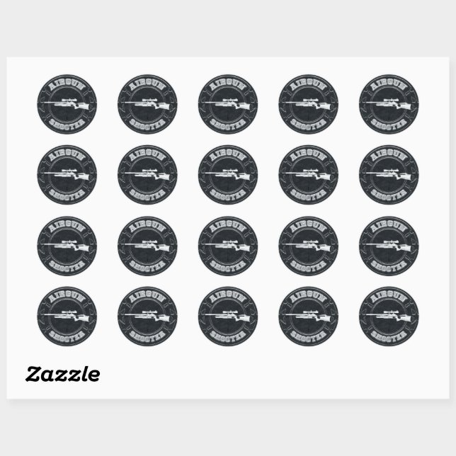 Sticker Rond Tireur d'arme à feu (Feuille)