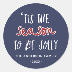 Sticker Rond 'Tis Noël de vacances de saisons