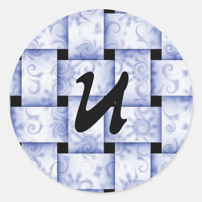 Sticker Rond Tissage bleu initial (Devant)