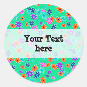 Sticker Rond Tissu floral Couleur Motif sans couture