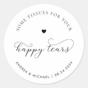 Sticker Rond Tissu Pour Vos Joyeuses Larmes Coeur Mariage Délic