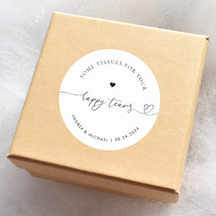 Sticker Rond Tissus Pour Vos Joyeuses Larmes Mariage Script Coe