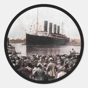 Sticker Rond Titanic quitte Southhampton