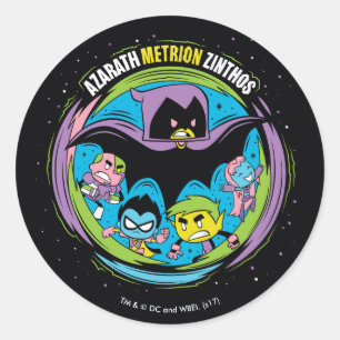 Sticker Rond Titans Ados, allez !   Corbeau "Azarath Metrion Zi