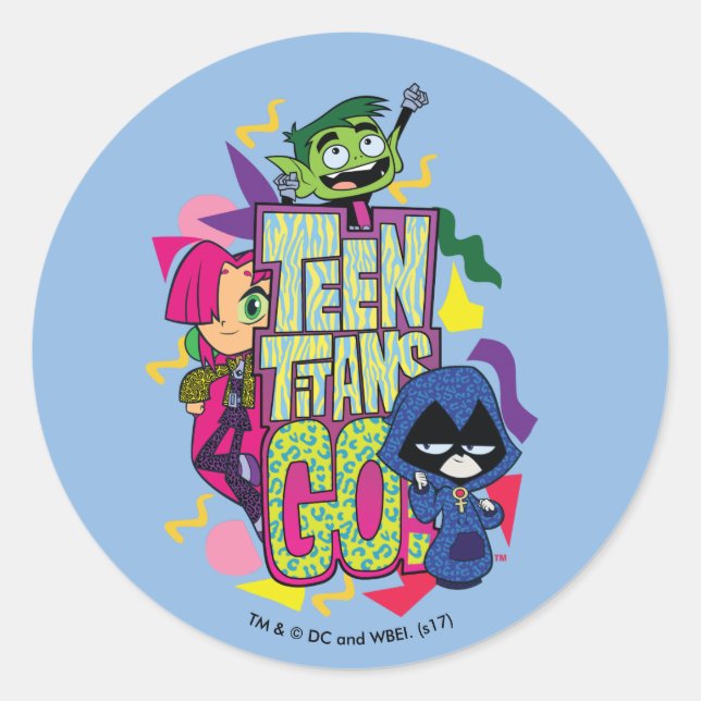Sticker Rond Titans Ados, partez ! | Logo Poster de animal "Fil (Devant)