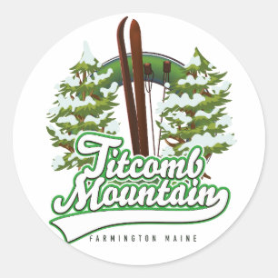 Sticker Rond Titcomb Mountain Farmington Maine Ski