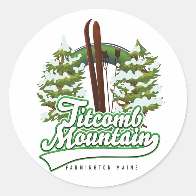 Sticker Rond Titcomb Mountain Farmington Maine Ski (Devant)