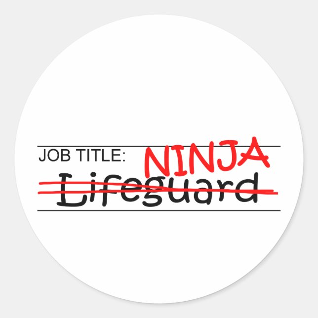 Sticker Rond Titre de l'emploi Ninja - Lifeguard (Devant)
