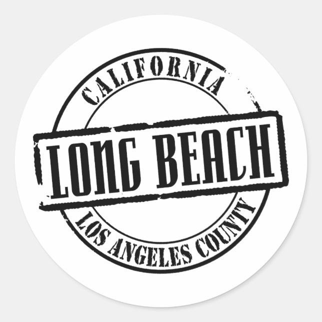 Sticker Rond Titre de Long Beach (Devant)