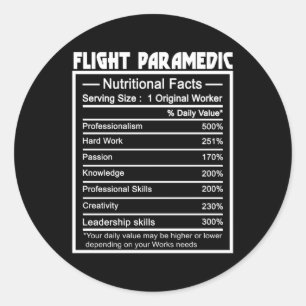 Sticker Rond Titre du travail Travailleur Nutrition Facts Vol P