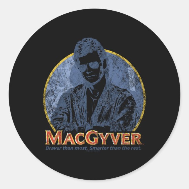Sticker Rond Titre Macgyver (Devant)