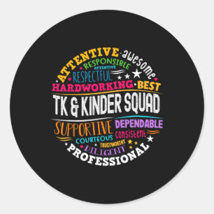 Sticker Rond Tk Et Kinder Squad Transitoire Enseignement De Mat