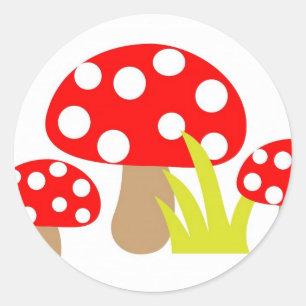 Sticker Rond toadstool-220227 toadstool toadstools art mignon r