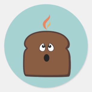 Sticker Rond Toast brûlé
