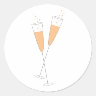 Sticker Rond Toast Champagne