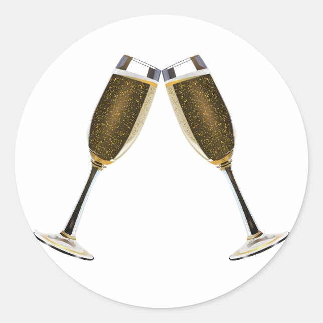 Sticker Rond Toast Champagne (Devant)