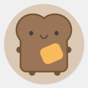 Sticker Rond Toast de Kawaii