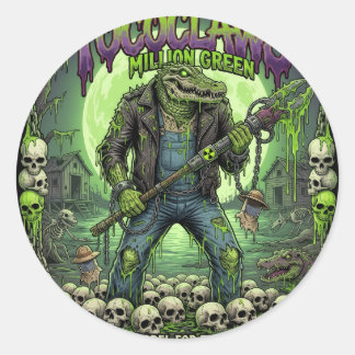 Sticker Rond TOCOCLAWS Million Green Gator - Biohazard Swamp Mu