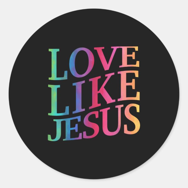 Sticker Rond Toddler Love Like Jesus Christian God Son Sister G (Devant)
