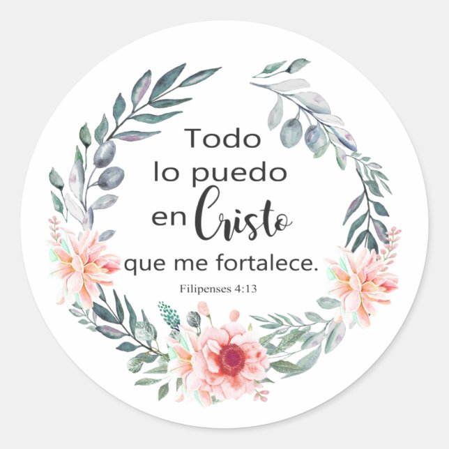 Sticker Rond Todo lo puedo en cristo que me fortalece (Devant)
