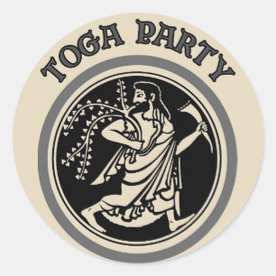 Sticker Rond Toga Party, Roman Man,