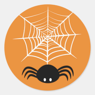 Sticker Rond Toile d'araignée Halloween