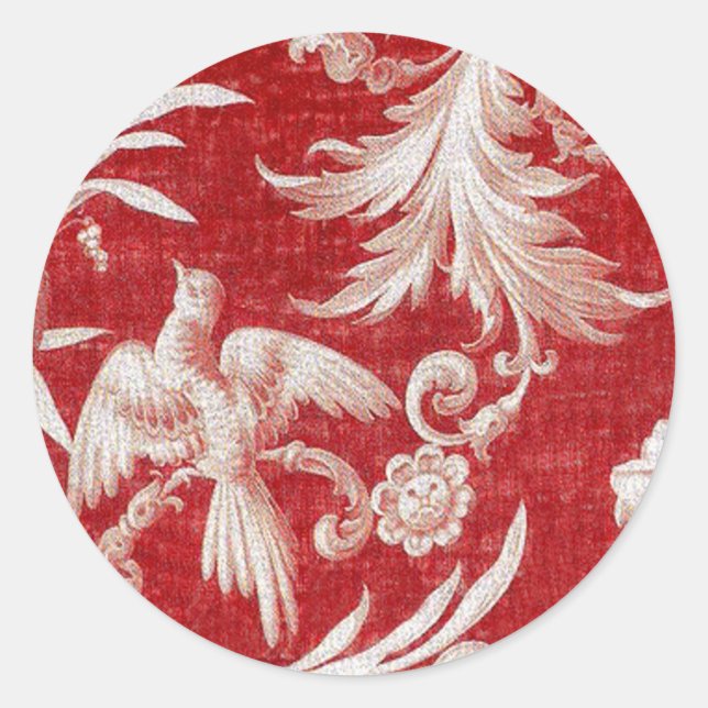 Sticker Rond Toile rouge de Noël (Devant)
