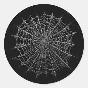 Sticker Rond Toiles d'araignées Halloween
