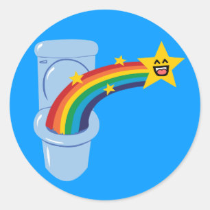 Sticker Rond Toilette Arc-en-ciel