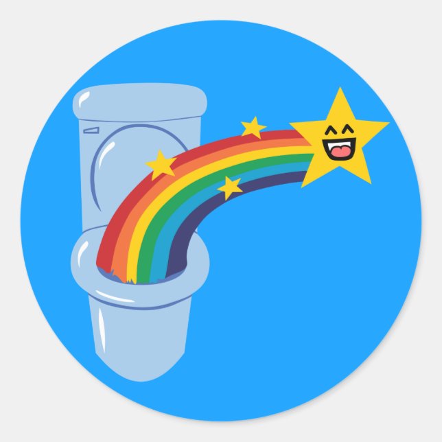 Sticker Rond Toilette Arc-en-ciel (Devant)