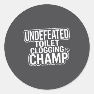 Sticker Rond Toilette Bouchée Championne Invaincue