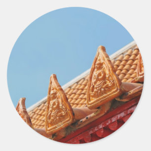 Sticker Rond Toit d'un temple bouddhiste en Thaïlande