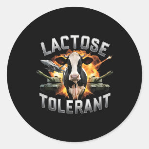 Sticker Rond Tolérant au lactose Funny Cow Mème Fromage Diet Gy