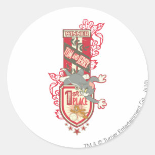 Sticker Rond Tom and Jerry 1st Place 1