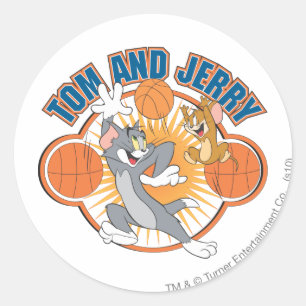 Sticker Rond Tom et basket-ball 4 de Jerry