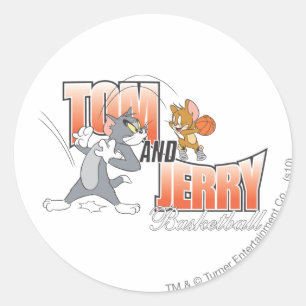 Sticker Rond Tom et Jerry Basketball 3