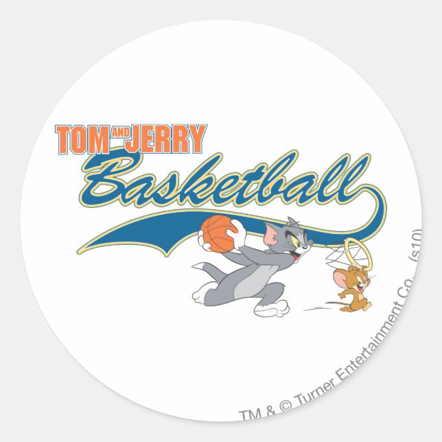 Sticker Rond Tom et Jerry Basketball 5 (Devant)