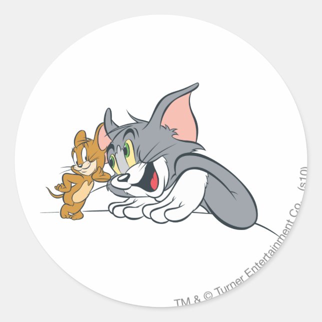 Sticker Rond Tom et Jerry Best Buds (Devant)