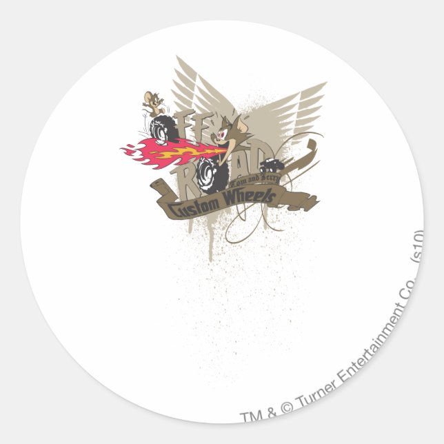 Sticker Rond Tom et Jerry Custome Wheels (Devant)