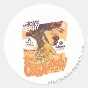 Sticker Rond Tom et Jerry les chats -Aïe