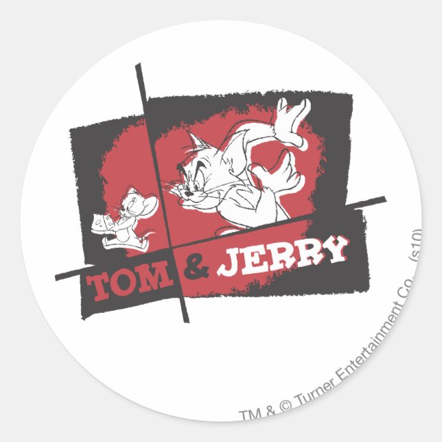 Sticker Rond Tom et Jerry Red et Black (Devant)