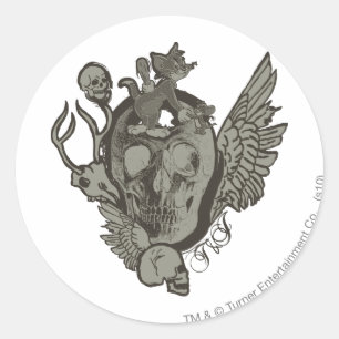 Sticker Rond Tom et Jerry Skull