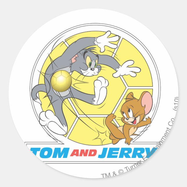 Sticker Rond Tom et Jerry Soccer (Football) 8 (Devant)