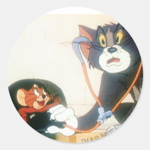 Sticker Rond Tom Et Jerry Stethescope