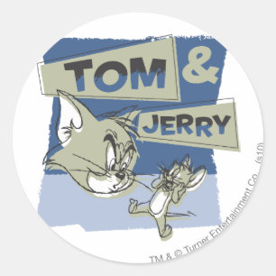 Sticker Rond Tom et souris de Jerry Scaredey