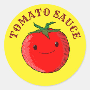 Sticker Rond Tomate de carton mignon