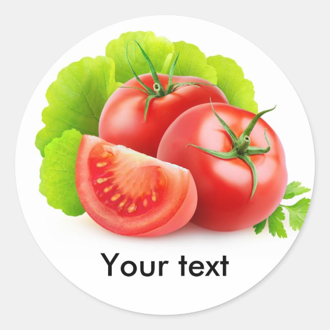 Sticker Rond Tomates et laitue (Devant)