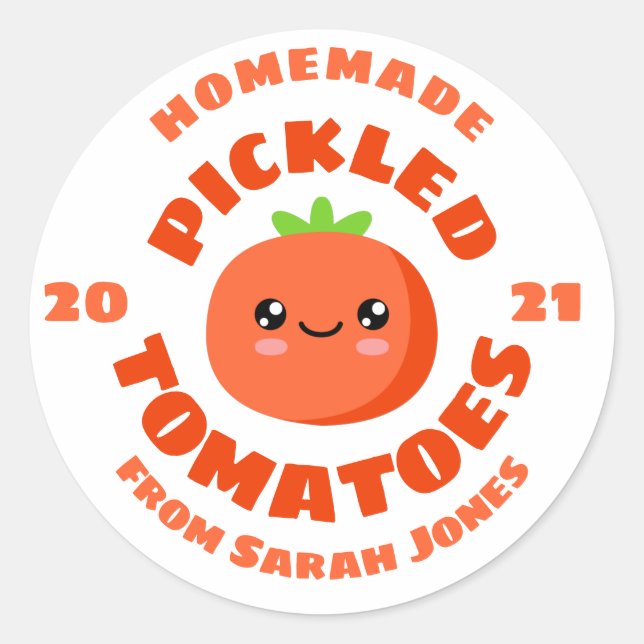 Sticker Rond Tomates marinées maison (Devant)